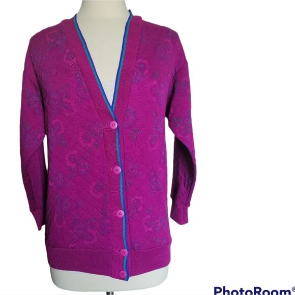 VINTAGE Gitano FLORAL CARDIGAN - 1990s - SMALL - Picture 3 of 9